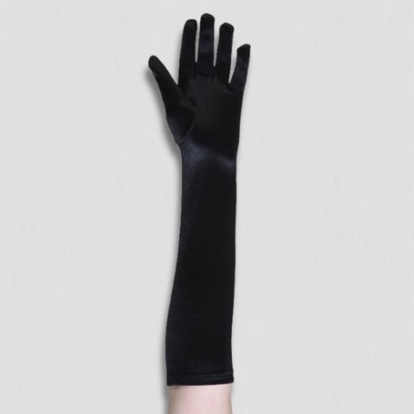 NIB Child's Stretch Long Gloves Halloween Costume Accessory Stretch Fit Black OS - Picture 1 of 3